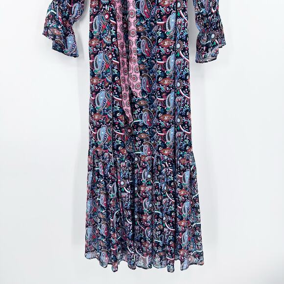 Boden Black Frill Tiered Maxi Dress Cottagecore Prairie Modest Womens Sz 6 - Picture 6 of 13